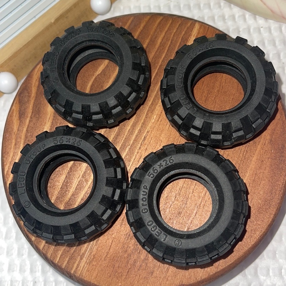 Lego 56x26 WHEEL LOT OF 4 Tires/Wheels 56145 - Picture 2 of 2